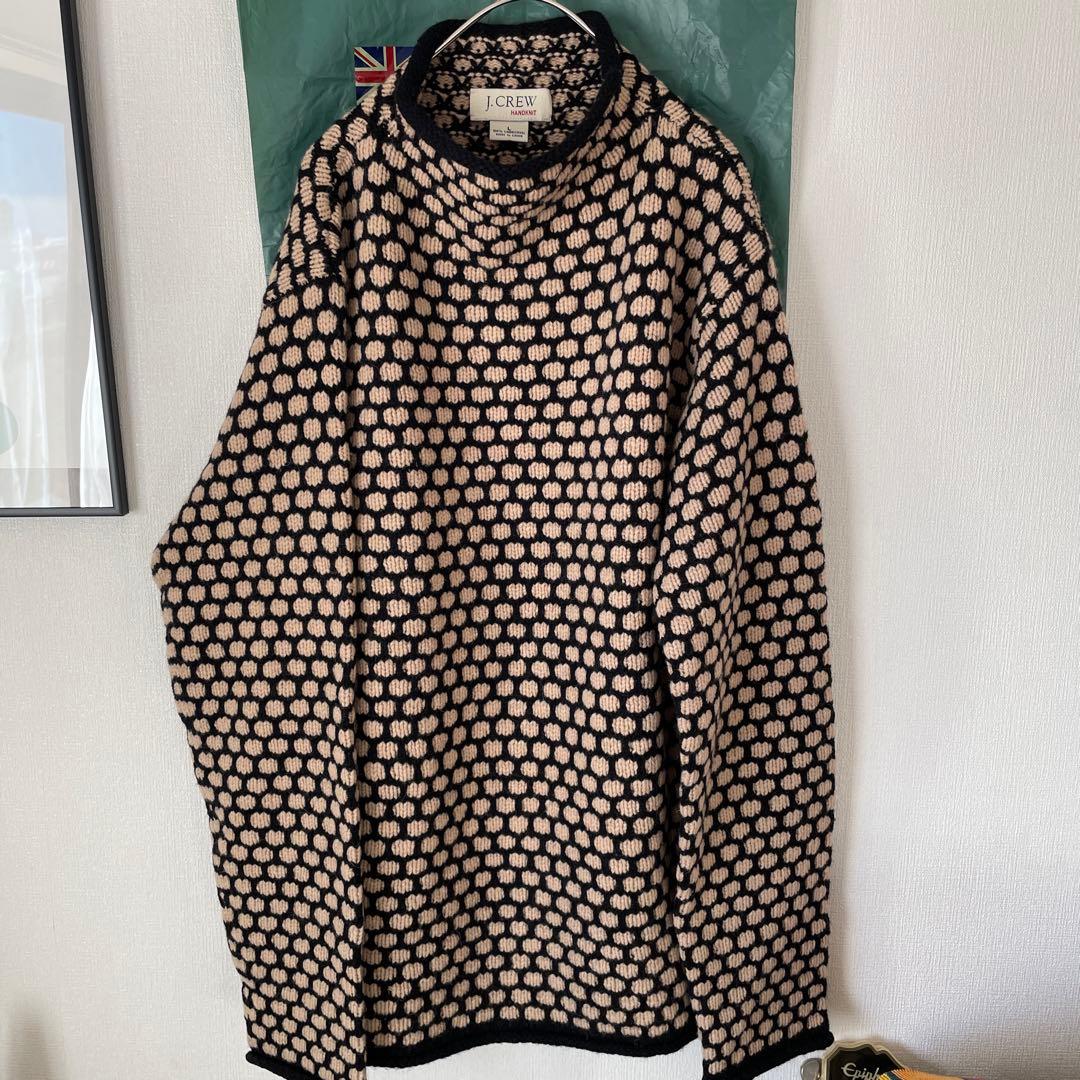 90s ヴィンテージ JCREW 巨人タグ ハンドニット 希少柄