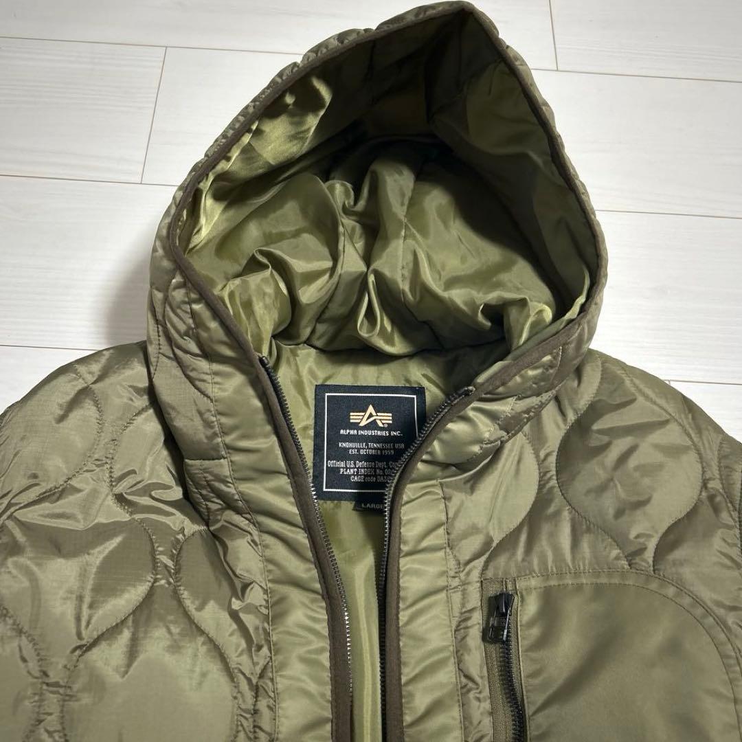 未使用 オリーブグリーン キルティングジャケット フード付き - メルカリ