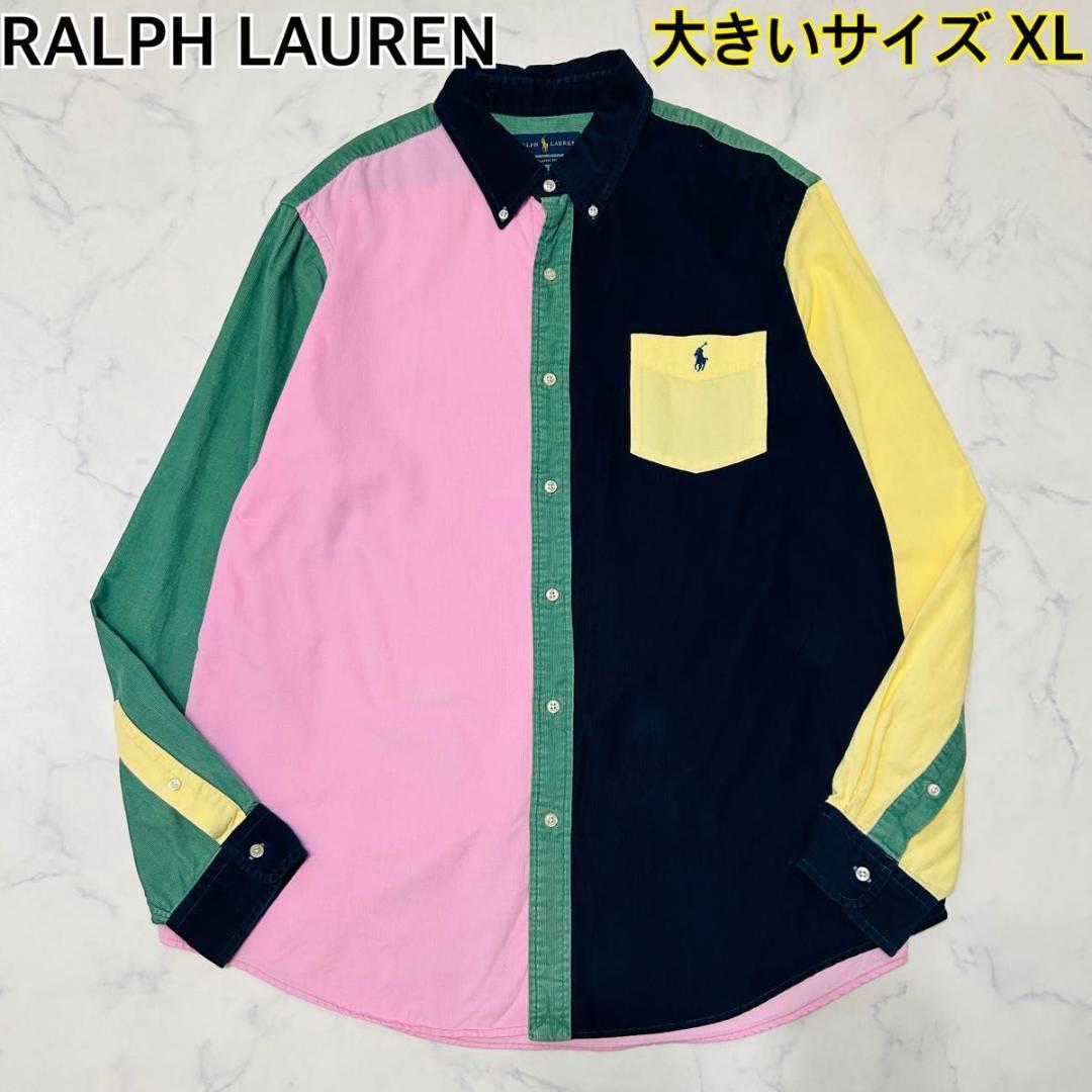 【美品現行 大きいXL】ラルフローレン　コーデュロイ　長袖シャツ　ホースロゴ刺繍 楽天市場】ラルフローレン コーデュロイ シャツ（メンズファッション