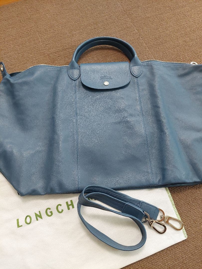 【美品】ロンシャン オールレザー 2Way旅行用ボストンバック