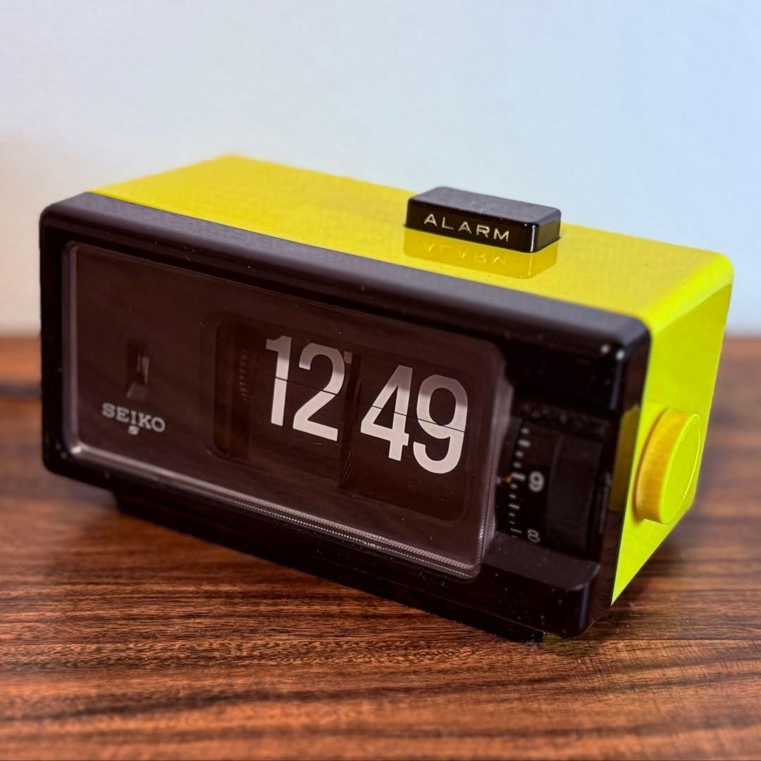 【メンテ済み・動作正常】SEIKOパタパタ時計 DP690T 黄色