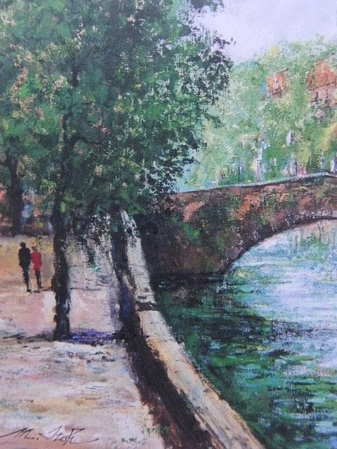 井藤雅博、【ブルージュの運河】、希少な大判額装用画集より、美品