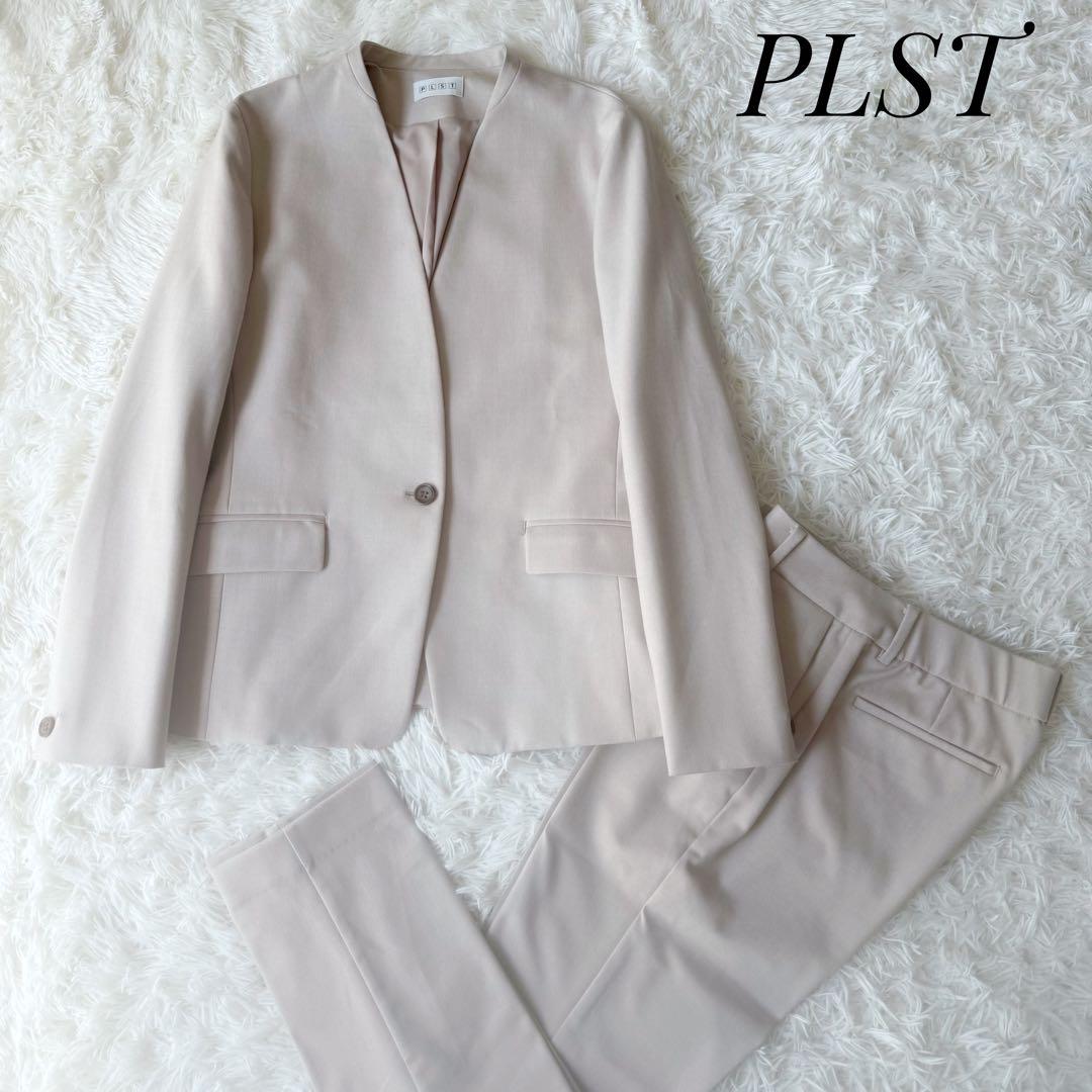 美品⭐︎PLST プラステ セットアップスーツ 洗濯可 ベージュ Lサイズ⑤