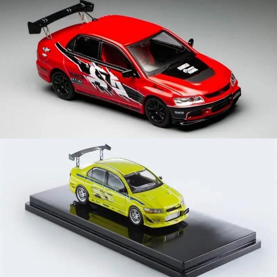 三菱 ランサーエボリューション イエロー レッド ミニカー