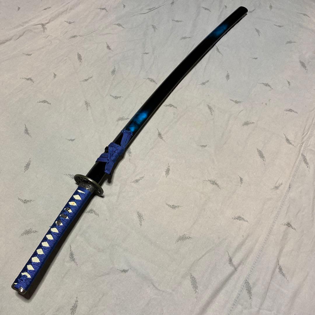 模造刀大刀 青柄 雲龍楕円鍔 青暈し黒呂鞘 - メルカリ