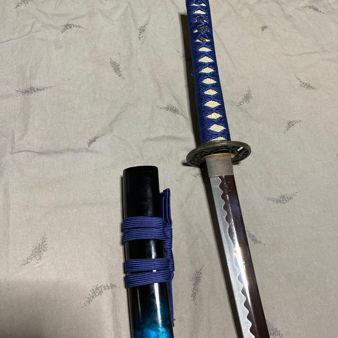 模造刀大刀 青柄 雲龍楕円鍔 青暈し黒呂鞘 - メルカリ