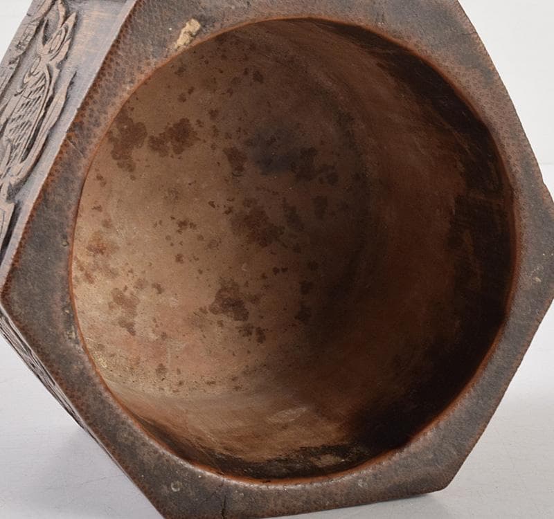 中国 書道具 古竹 花彫 筆筒 M R4936 - メルカリ