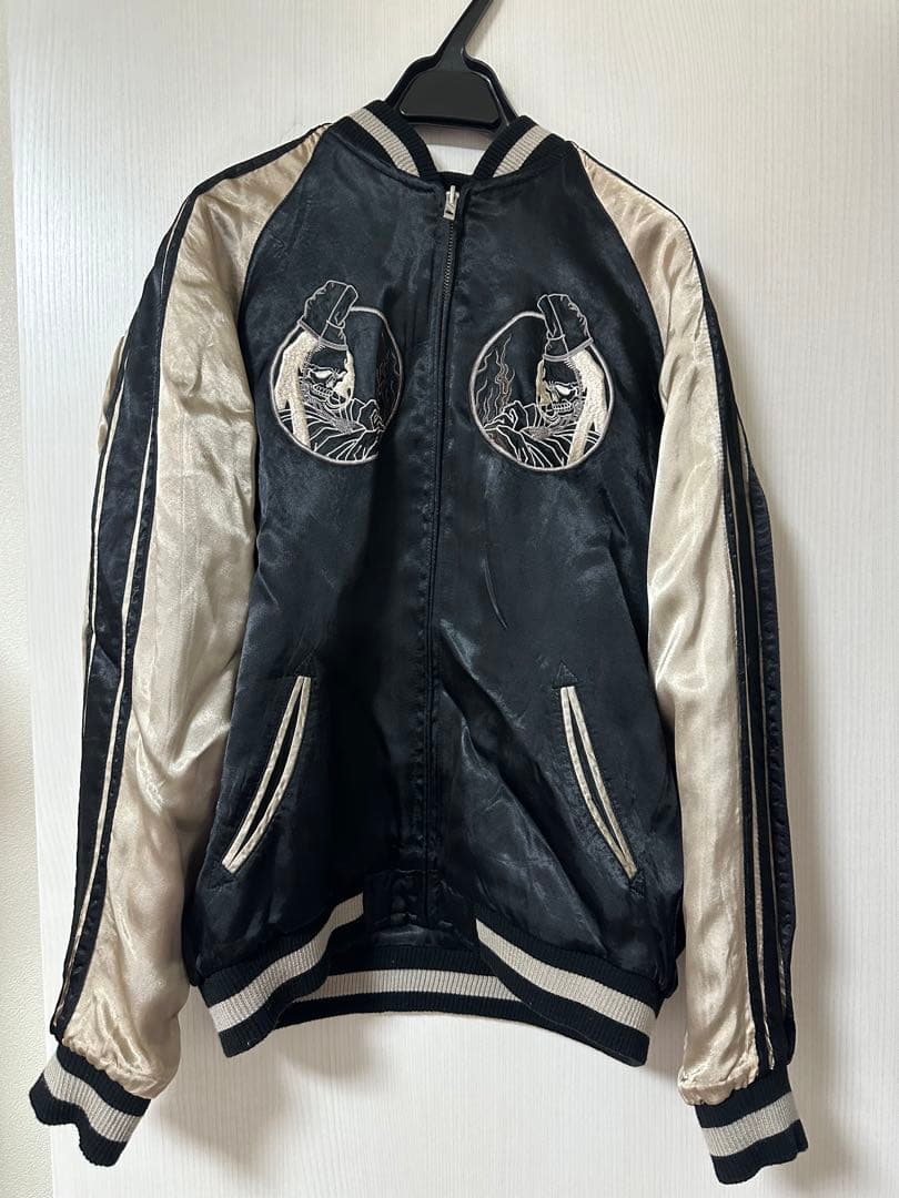 未使用・美品】花旅楽団 スカジャン SSJ-002 白拍子 髑髏 リバーシブル