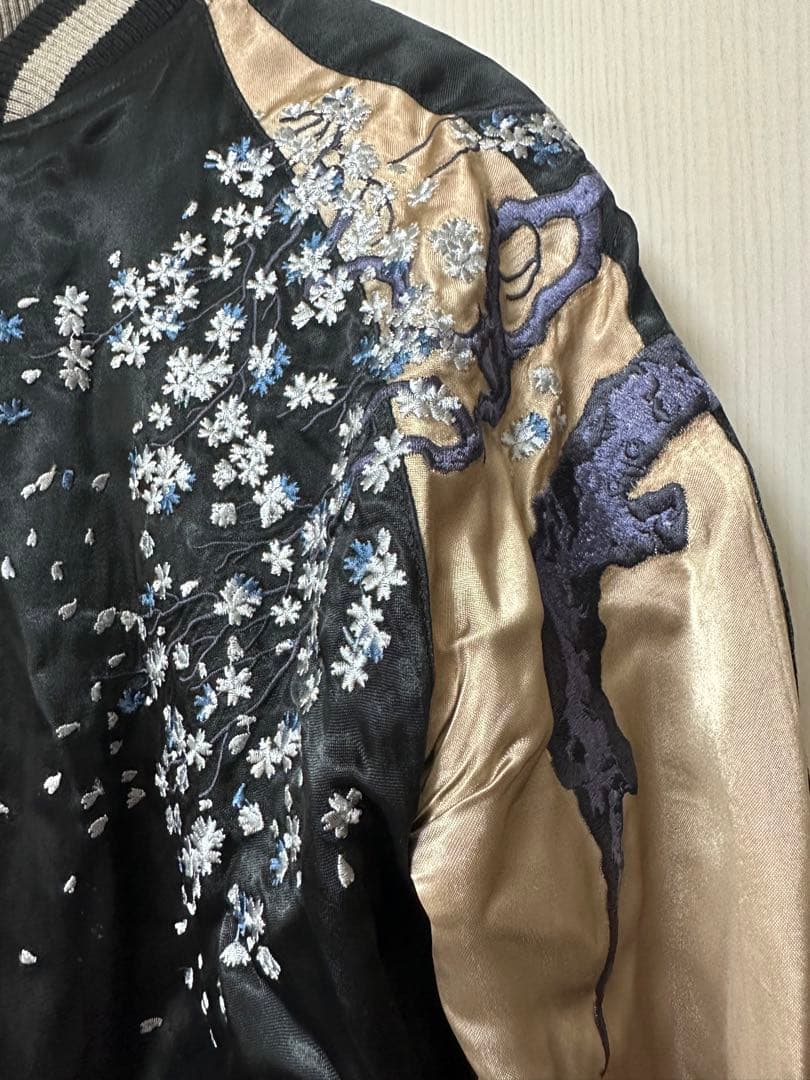 未使用・美品】花旅楽団 スカジャン SSJ-002 白拍子 髑髏 リバーシブル