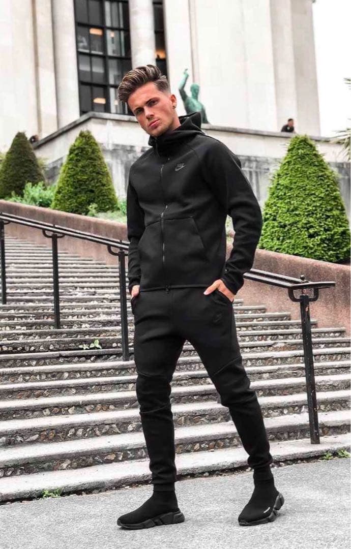 新品未使用 ブラック メンズL テックフリース セットアップ ナイキ