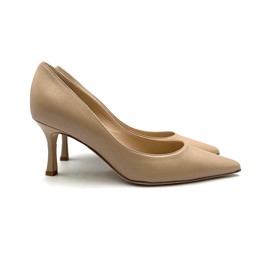 《未使用品》 マノロブラニク パンプス 本革 レザー ベージュ系 36 付属あり