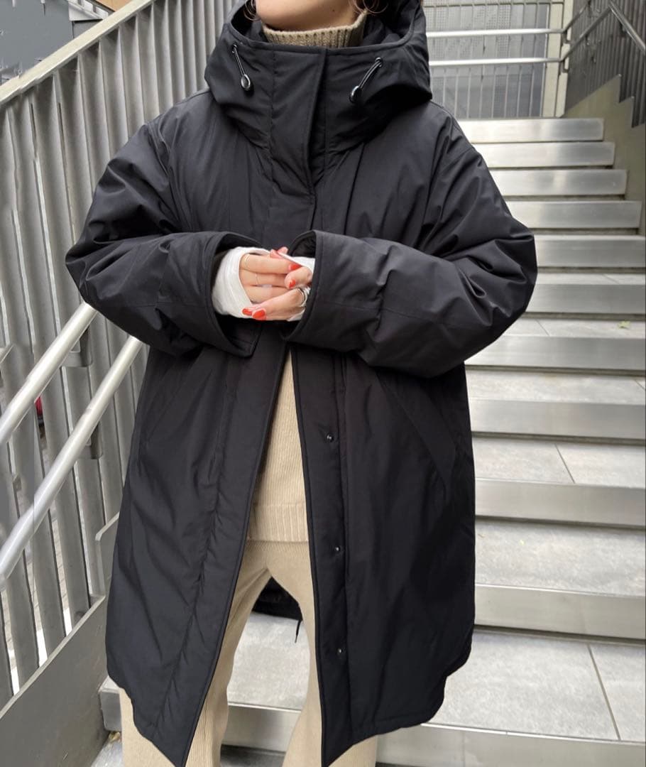 Spick&Span 撥水フーデッドダウンコート38 ブラック