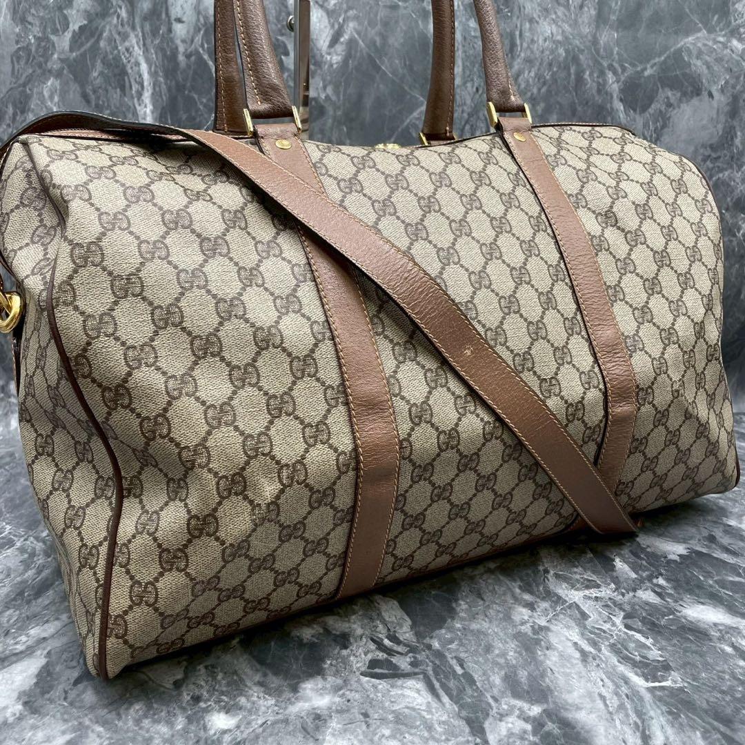 ✨美品✨GUCCI GG 2way ブラウン レザー ボストンバッグ ショルダー