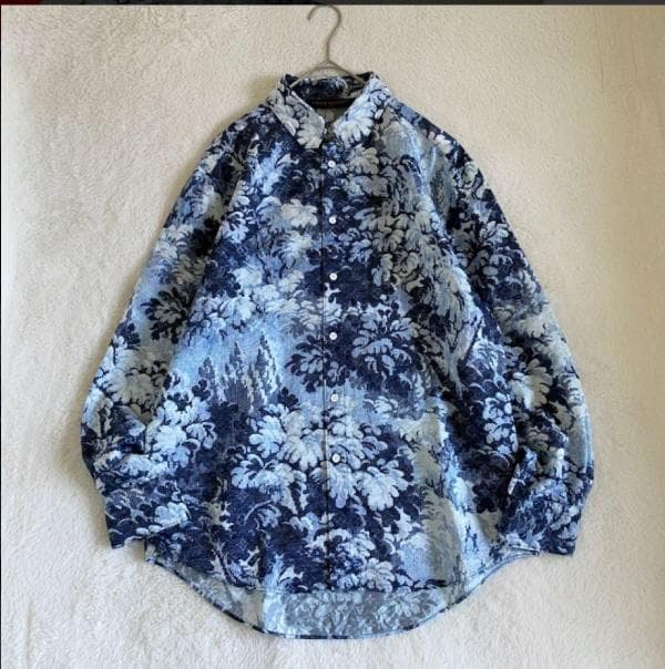 LOUIS VUITTON モノグラムタペストリー　シャツ　シルク　総柄　L