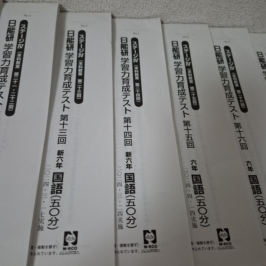 日能研 6年生 2024年度 学習力育成テスト 合格力育成テスト 【難関