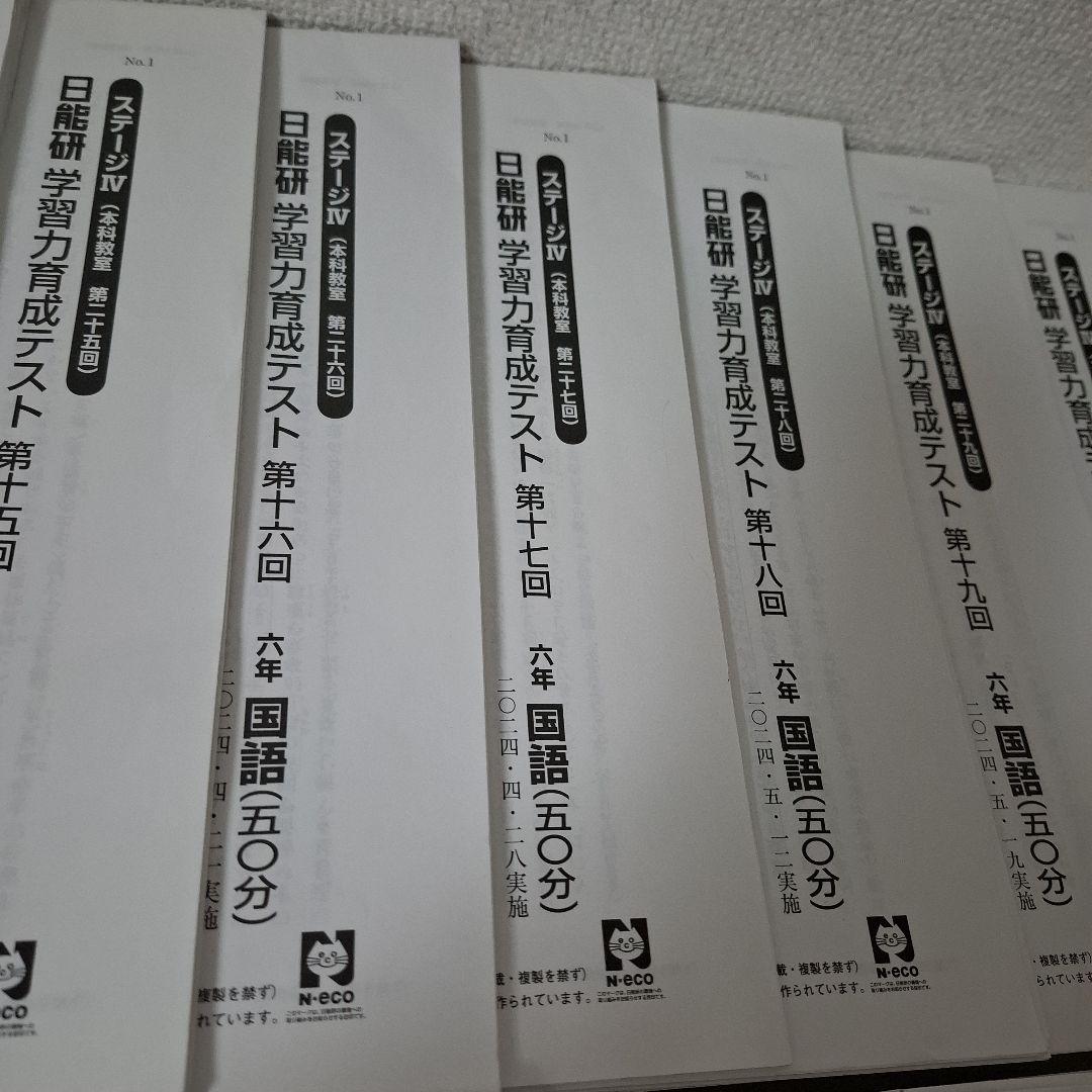 日能研 6年生 2024年度 学習力育成テスト 合格力育成テスト 【難関