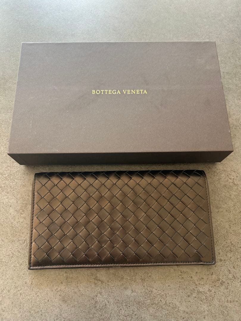 【美品】BOTTEGA VENETA 長財布 ブラック（箱あり）