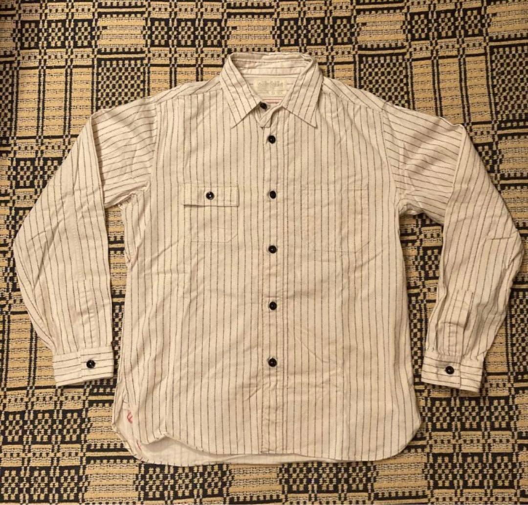 シュガーケーン FICTION ROMANCE ホワイトウォバッシュ シャツ