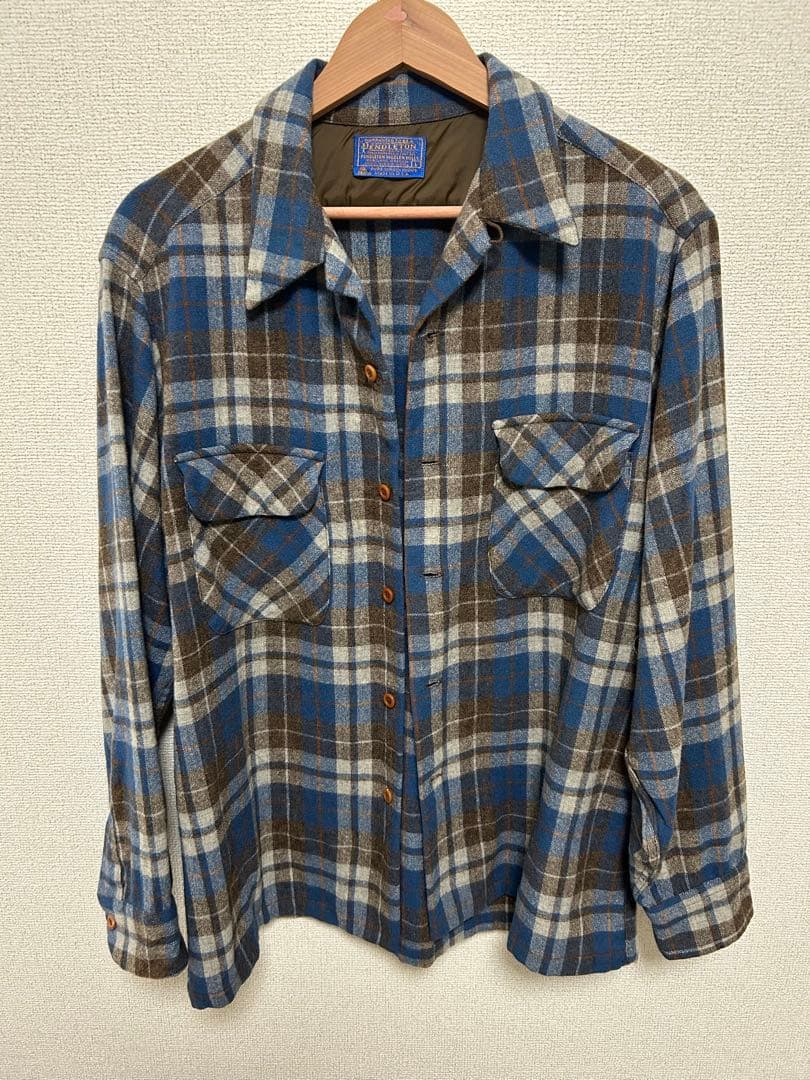 70s PENDLETON ペンドルトン ボードシャツ オンブレ usa ブルー - メルカリ
