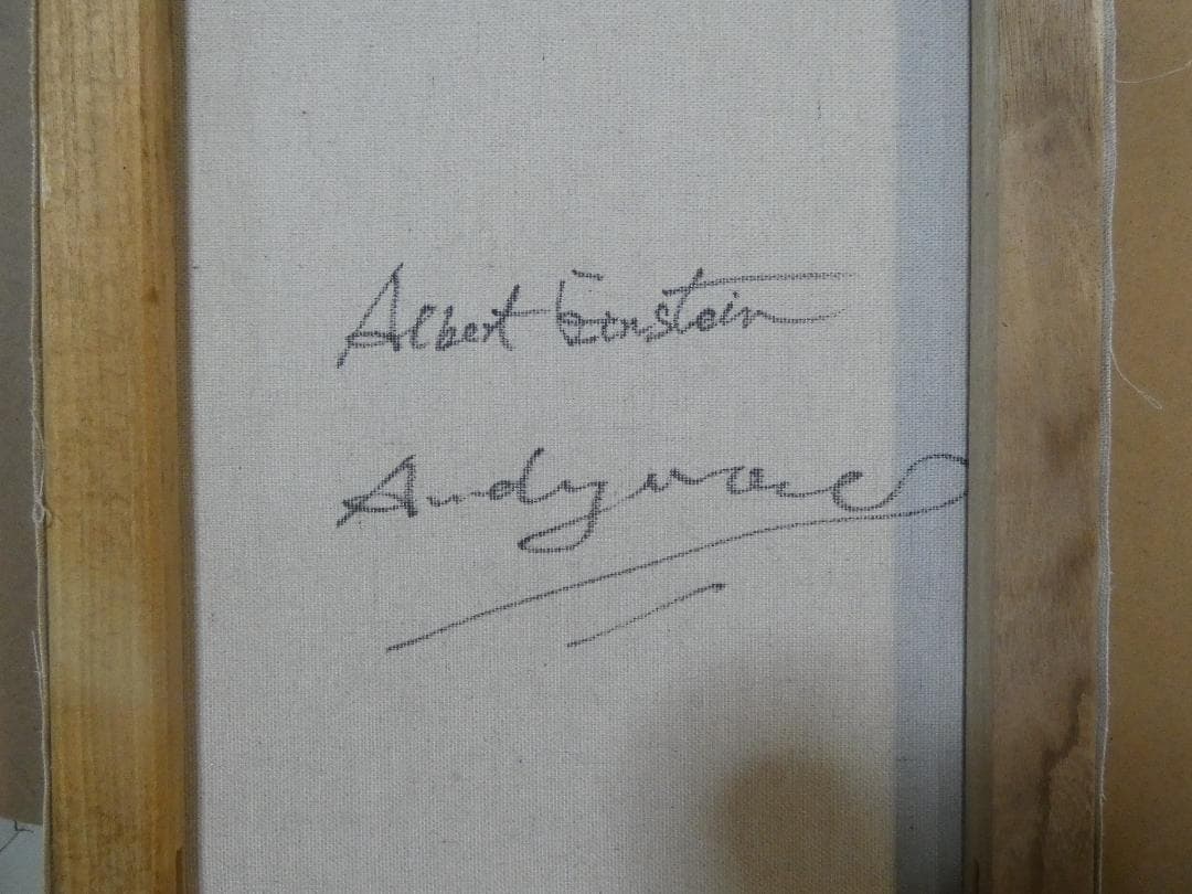 アンディ・ウォーホル「Albert Einstein」サインF6額装 肉筆手描き