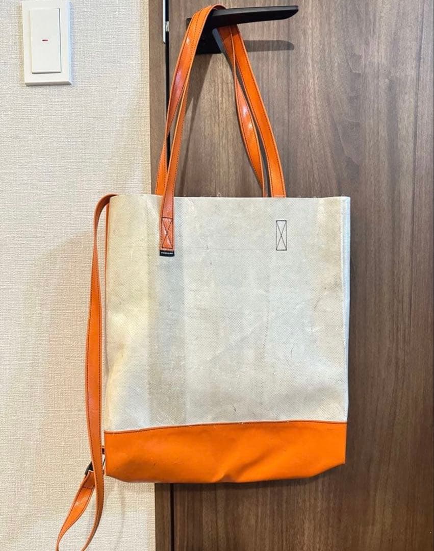 FREITAG リュックトート　オレンジ×ホワイト