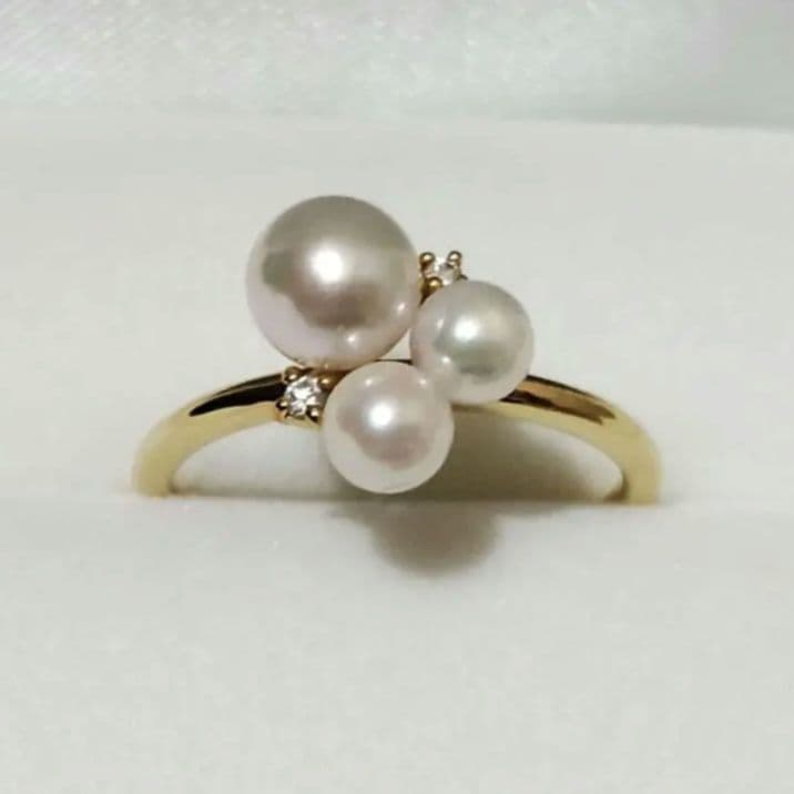 京セラ 18金YGパールリング