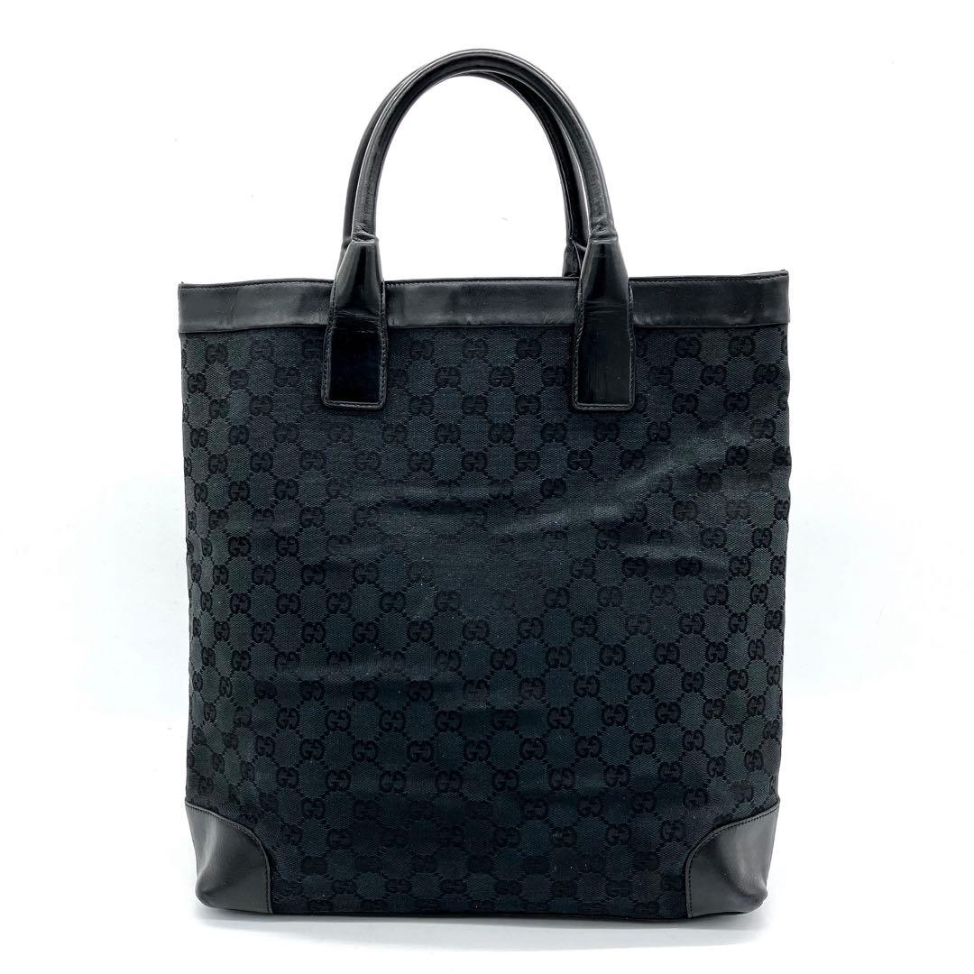 【GUCCI】トートバッグ　GGキャンバス　ブラック　A4 GUCCIグッチ アビー トートバッグ GG キャンバス 肩掛け A4収納可 黒