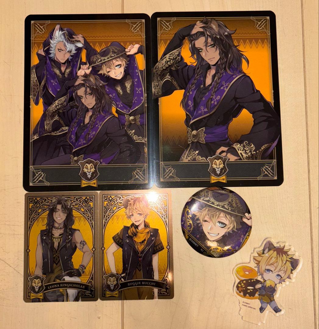 ツイステ ラギー レオナ トレカ 缶バ アクキスタ オマケ付き】 ツイステ ラギー レオナ アクスタ アルカナカード 缶