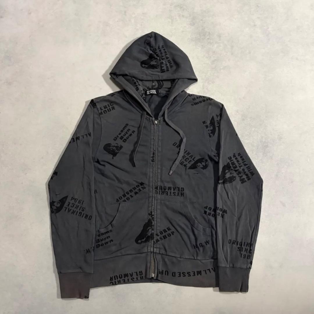 ひ様archive HYSTERIC GLAMOUR Zip Up Hoodie Hysteric Glamour Looking For Action Knit Zip Up Hoodie – SaolMortem