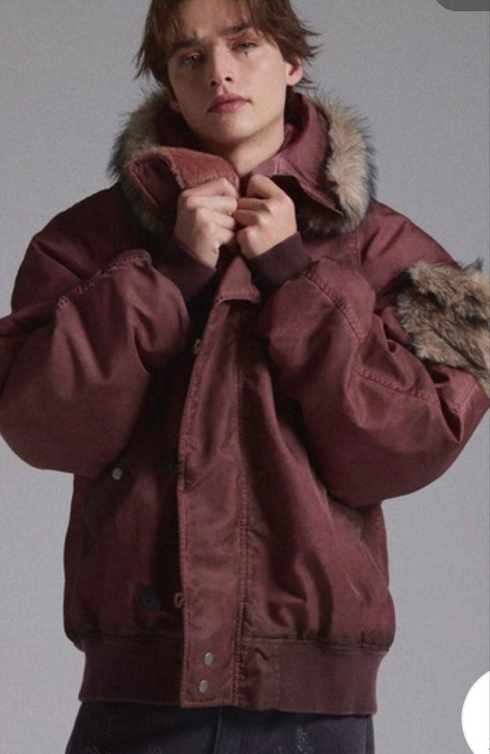 GRANCY ファーポケットデザインフェードN2Bジャケット グランシー M