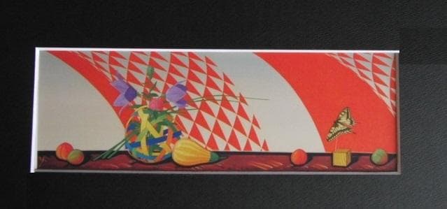 山内滋夫、【花籠蝶図】、希少な額装用画集より、新品額装付