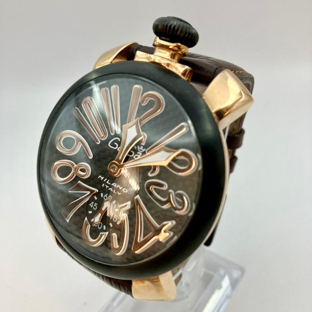 稼働品 】ガガミラノ マヌアーレ 48mm 手巻き カーボンダイアル