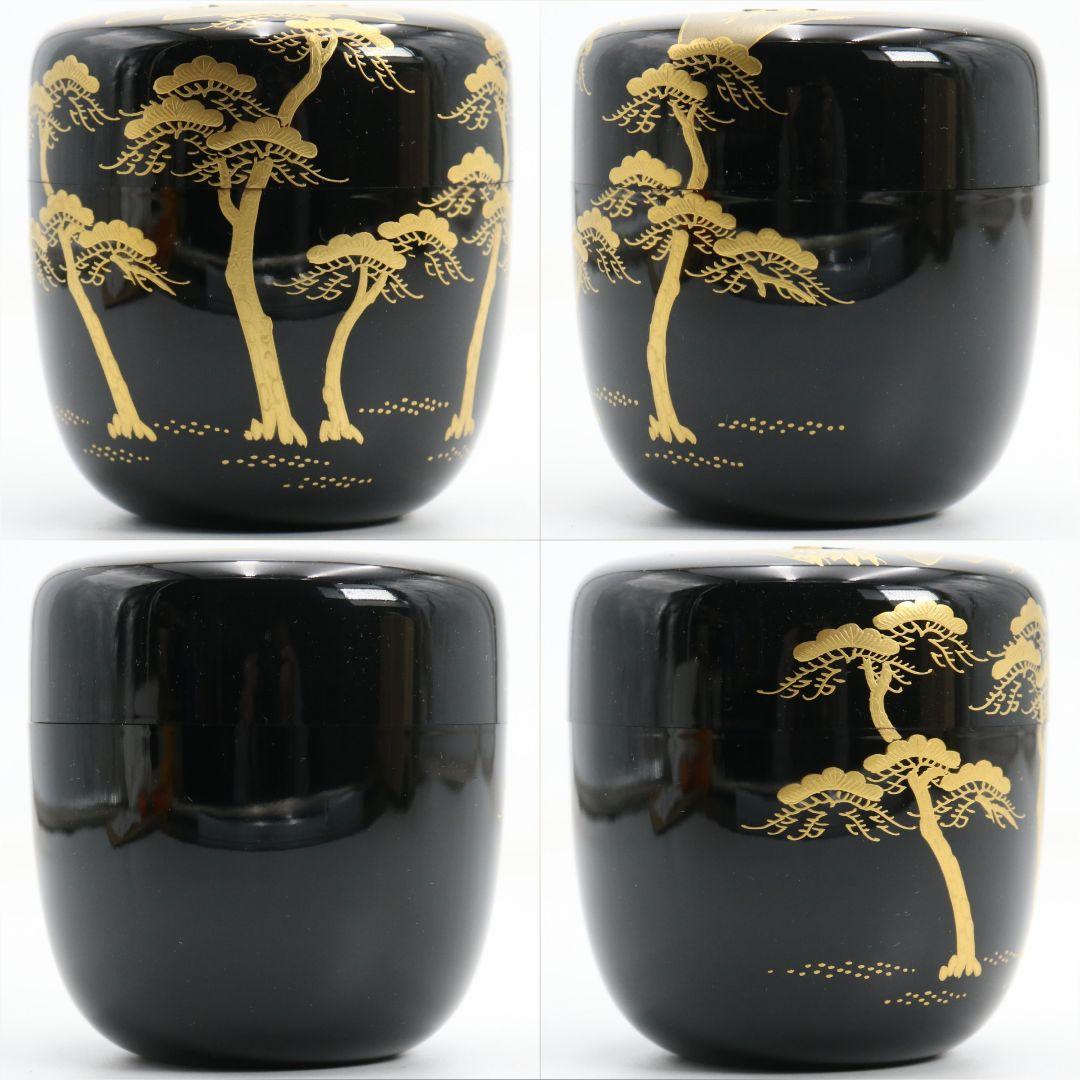 木村表哲作 葛家蒔絵 大棗 螺鈿細工 薄茶器 茶道具 共箱共布 V1045