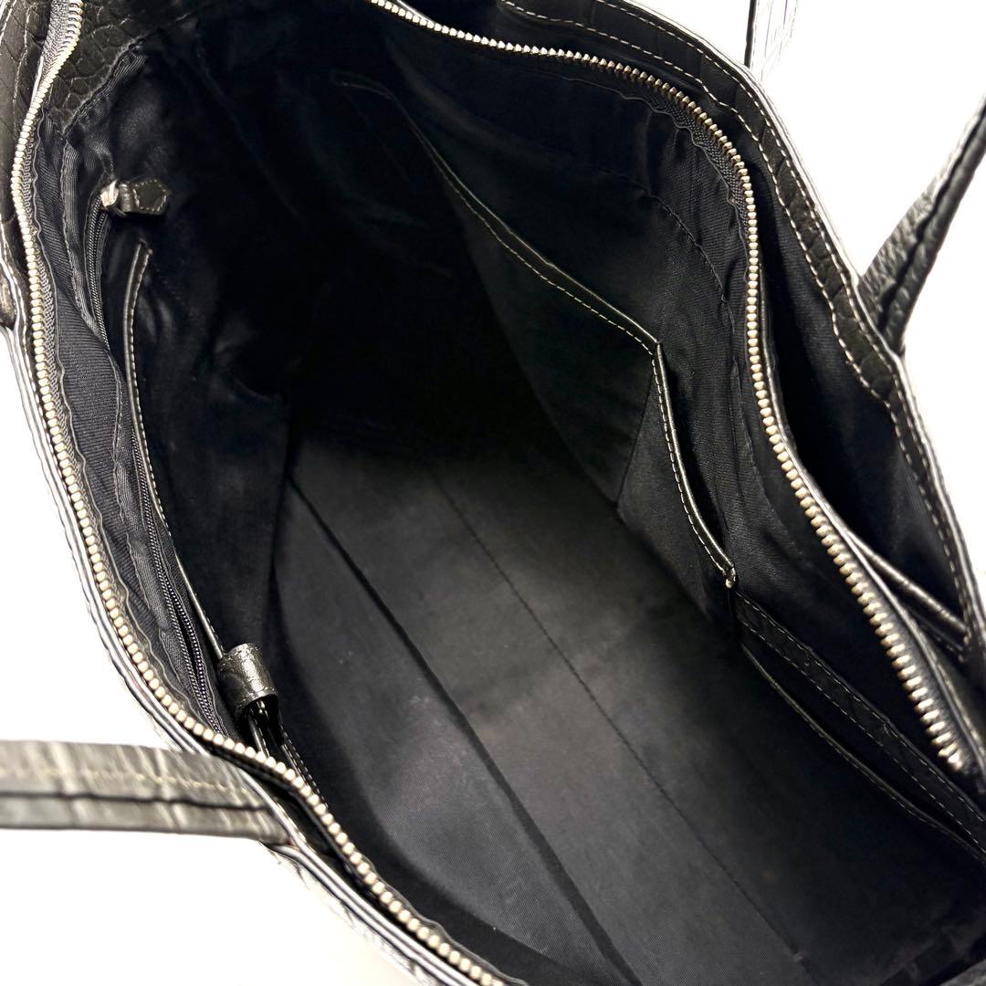 美品】ユナイテッドアローズ トートバッグ クロコ型押し A4可 肩掛け