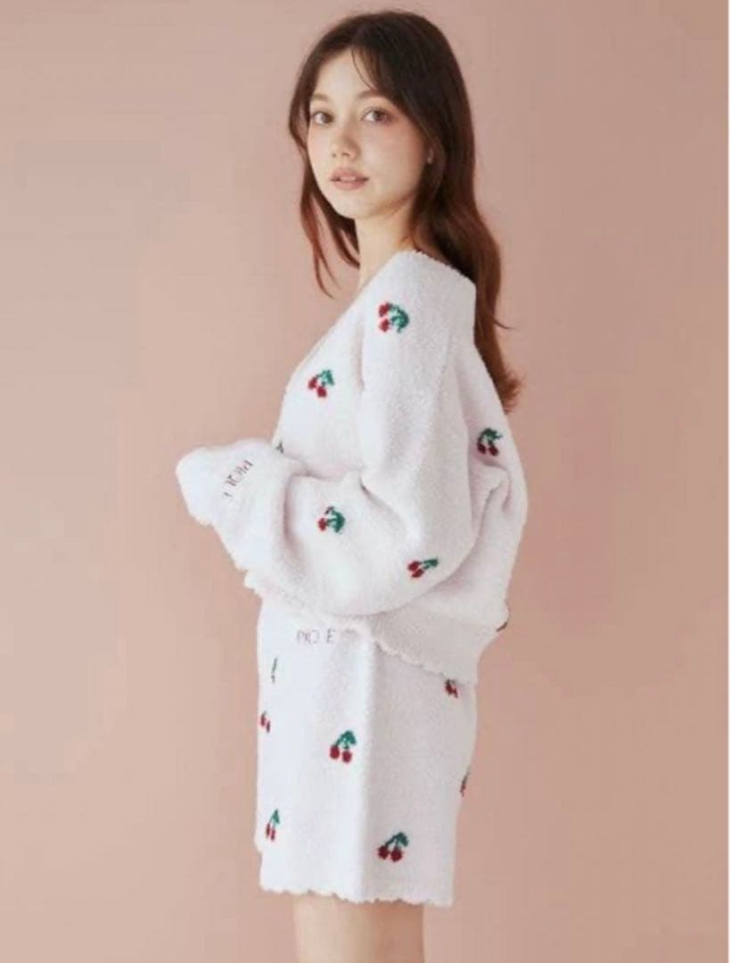 ジェラートピケ チェリーモチーフセットアップ ピンク