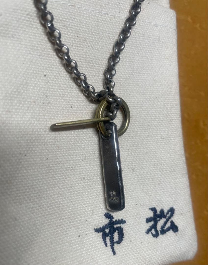 値下げ　市松　ネックレス　シルバー980 ゴールド　Silver 980