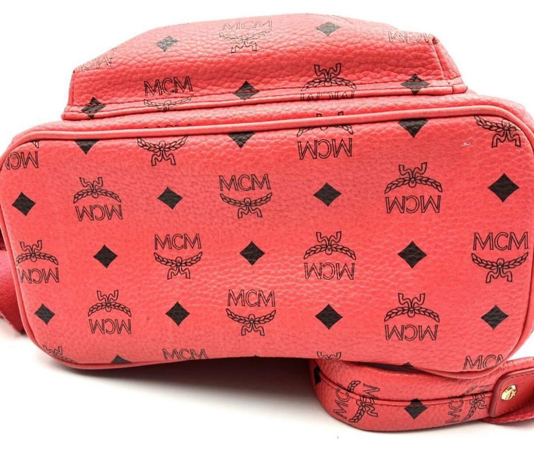 MCM スタッズ リュック レッド 】N79 エムシーエム ブランド 赤 - メルカリ