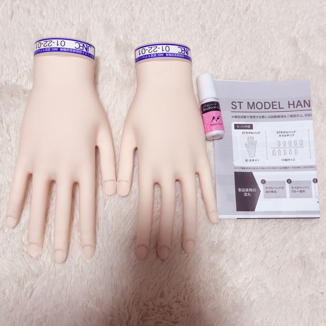 JNEC 認定 モデルハンド ネイリスト技能検定試験用 ST 右左 ネイルグルー