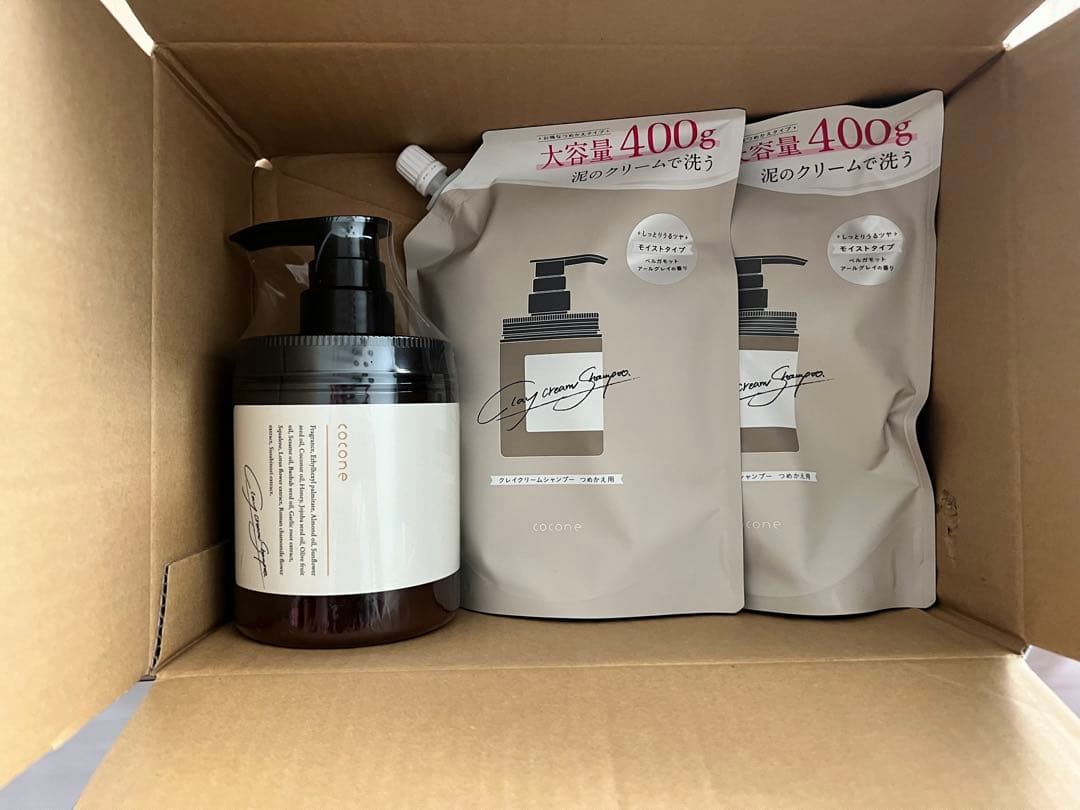 coconeクレイクリームシャンプー380g 詰め替え400g 2袋