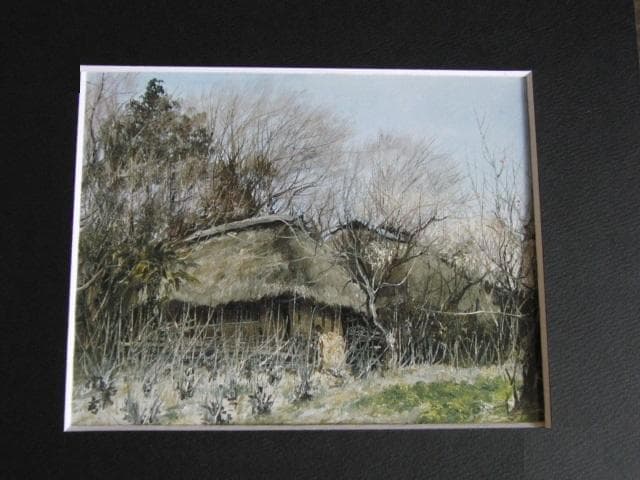 向井潤吉、【武蔵野早春（埼玉県東松山市）】、希少な額装用画集画