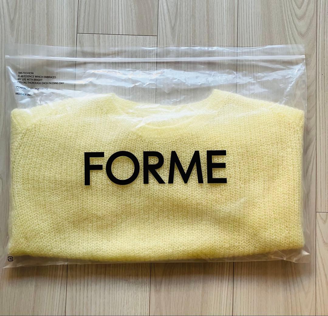 新品・未使用‼️】FORME 東原亜希 シアーモヘアニット ライトイエロー
