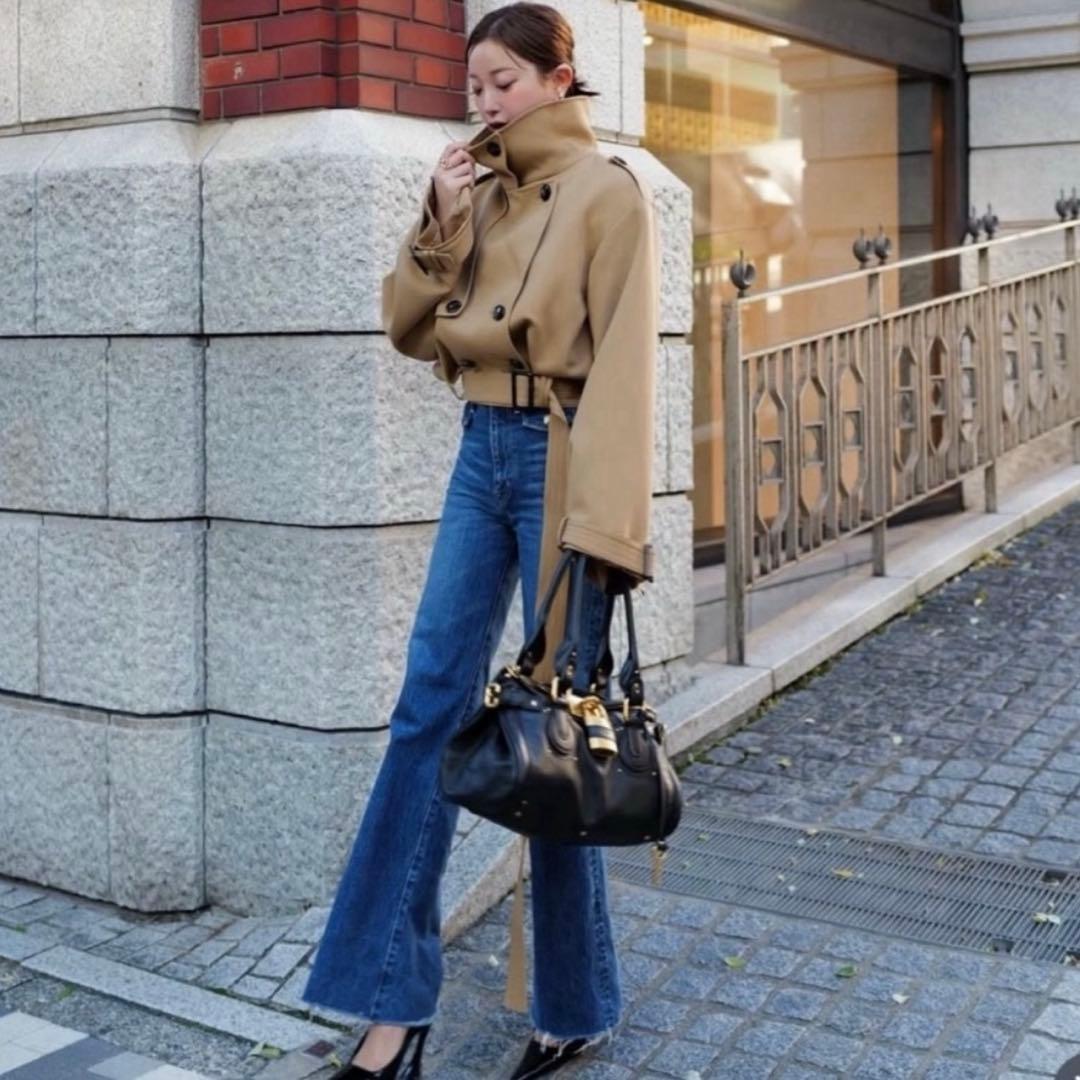 sheller♡OKAYAMA flap pocket flare denim - メルカリ