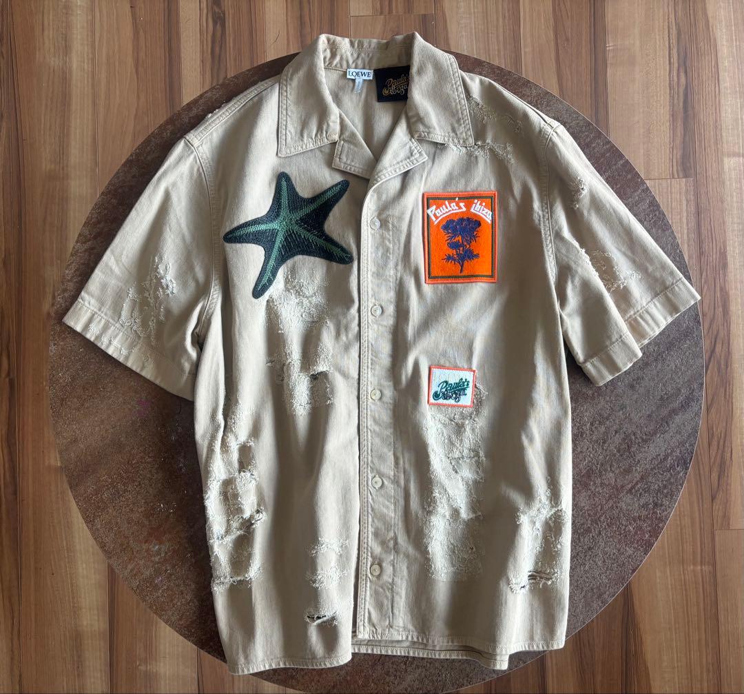 【美品】LOEWE paula's ibiza ダメージ加工 シャツ ジャケット 中古・古着通販】LOEWE (ロエベ) Paula's Ibiza (パウラズ イビザ