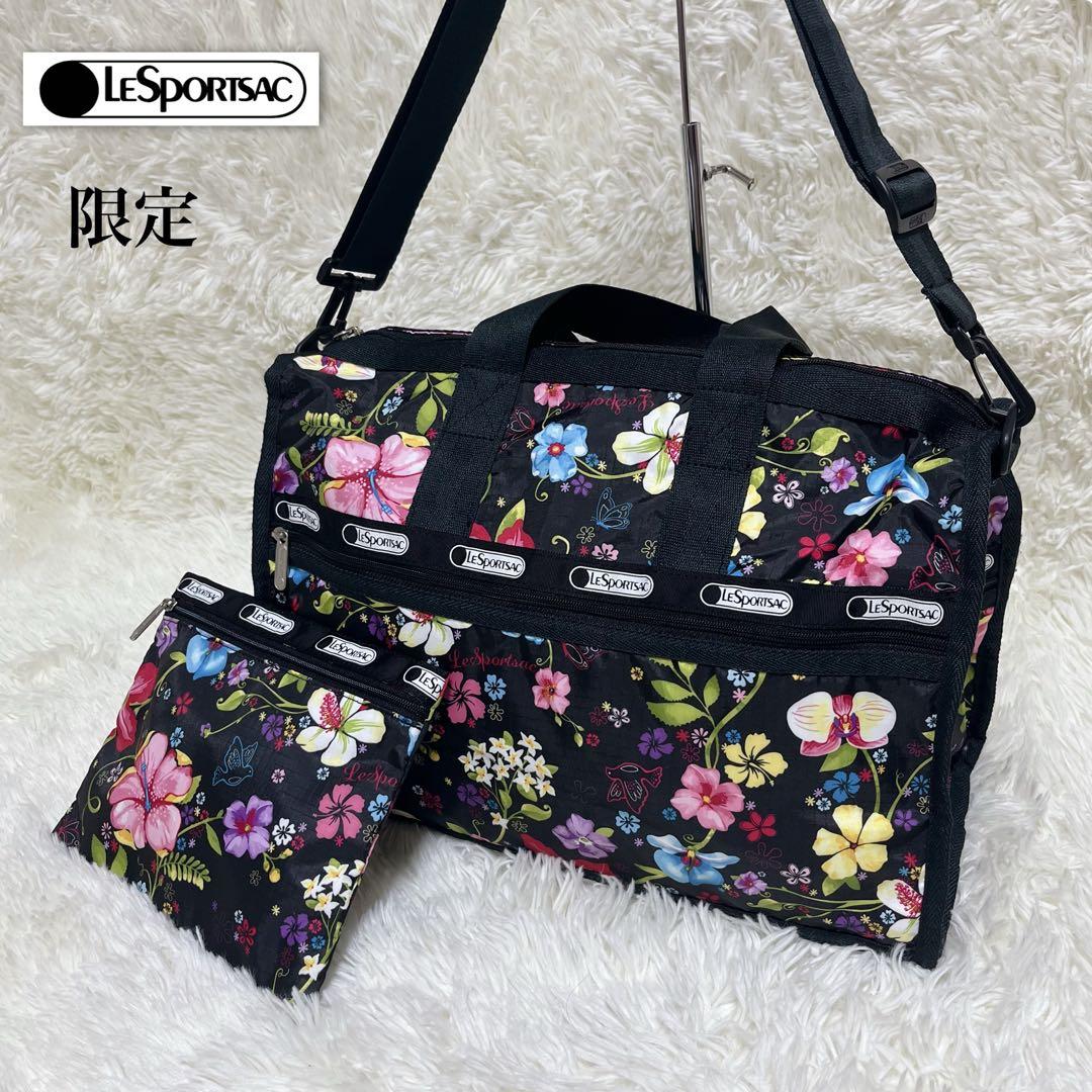 ⭐︎ハワイ限定⭐︎ レスポートサック ボストン ショルダー 2way ポーチ 鍵 花