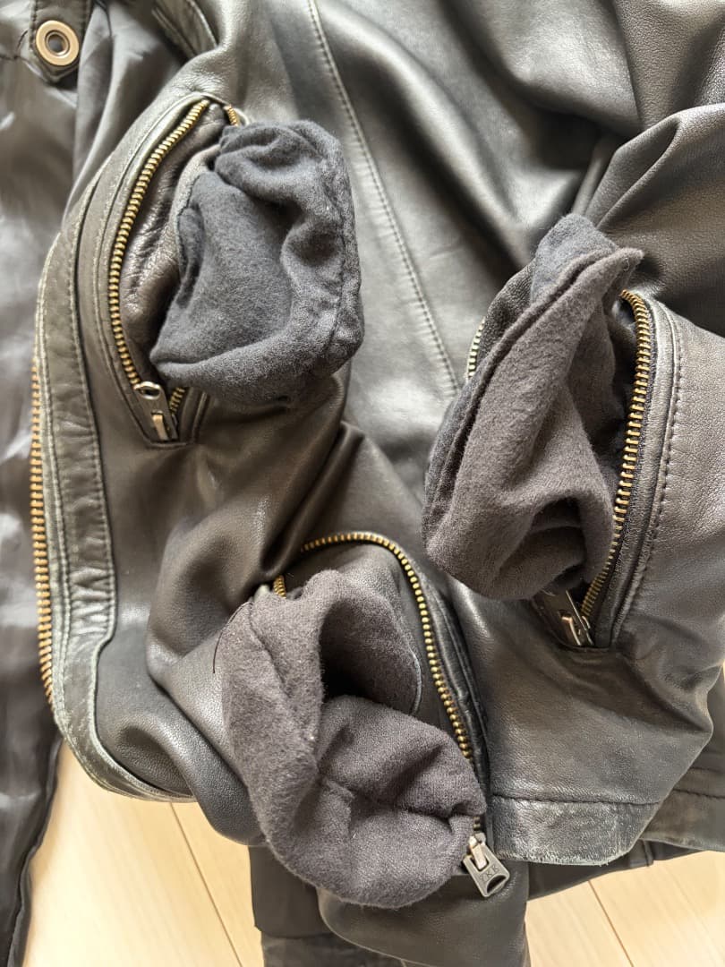 AVIREX ブラック シングルライダースジャケット M 6161063 羊革 avirex