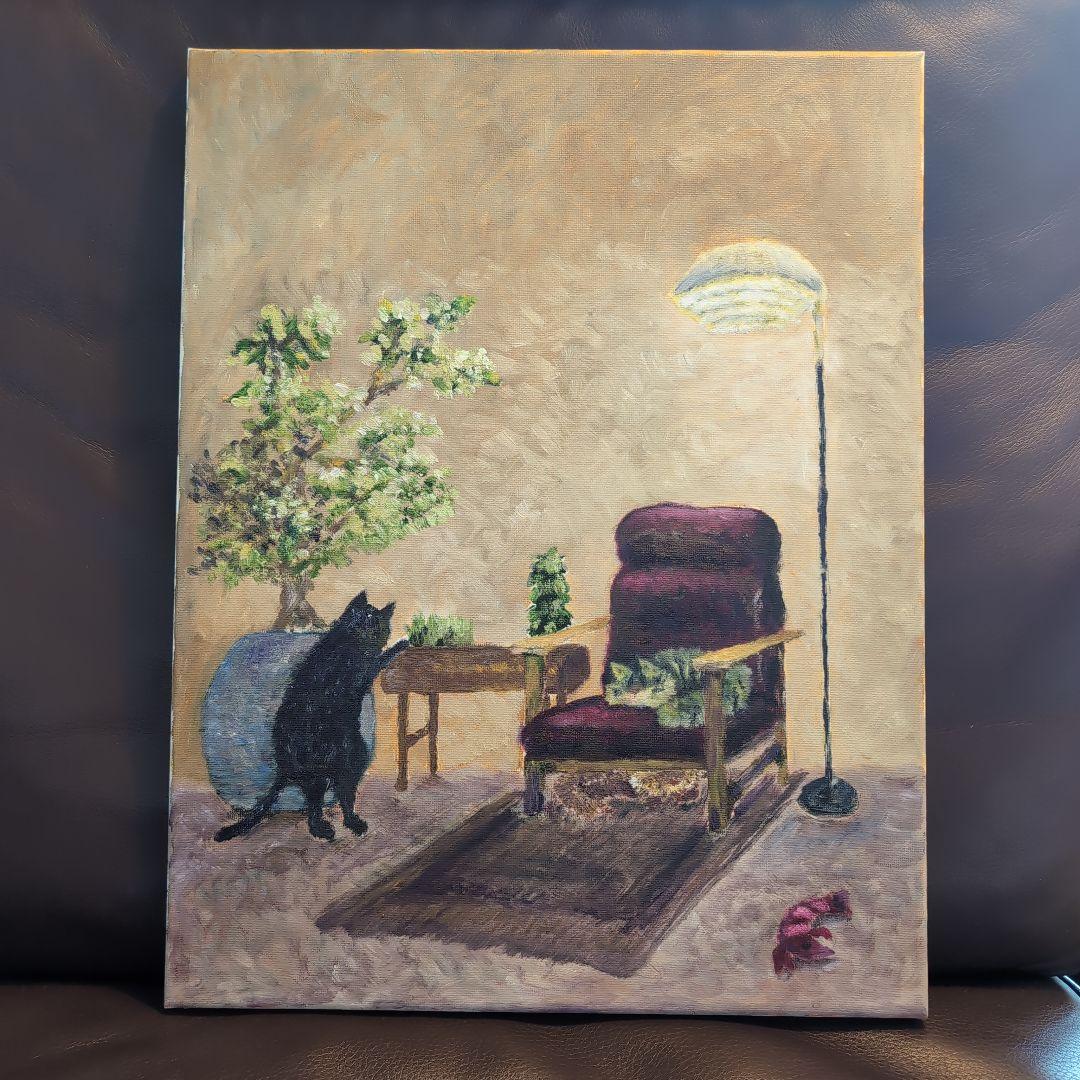 油絵の猫　6号(410×318mm)