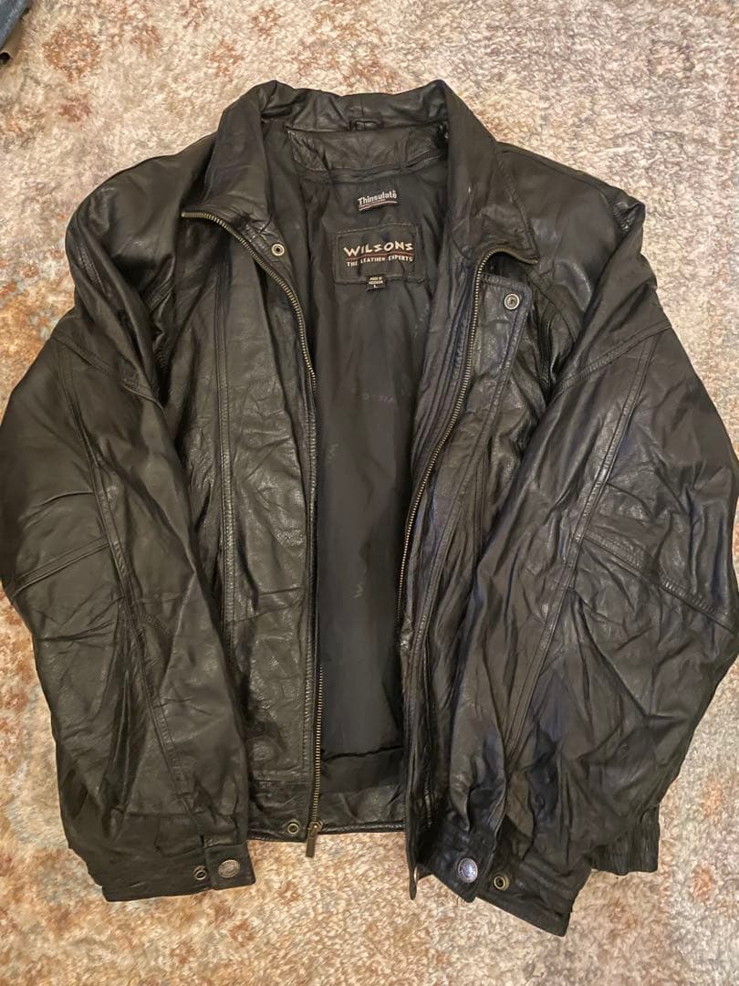 WILSONS Thinsulate 黒レザージャケット Lサイズ