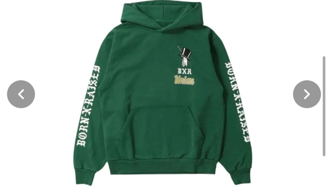 トップス UNION x Born x Raised Hoodie Green XL