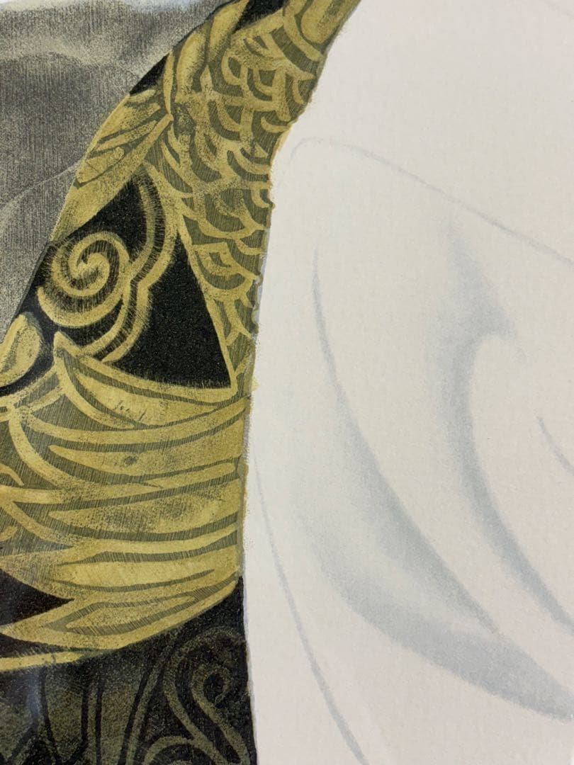 牡丹と舞妓」 室井東志生 版画 美人画 絵画 日本画 直筆サイン