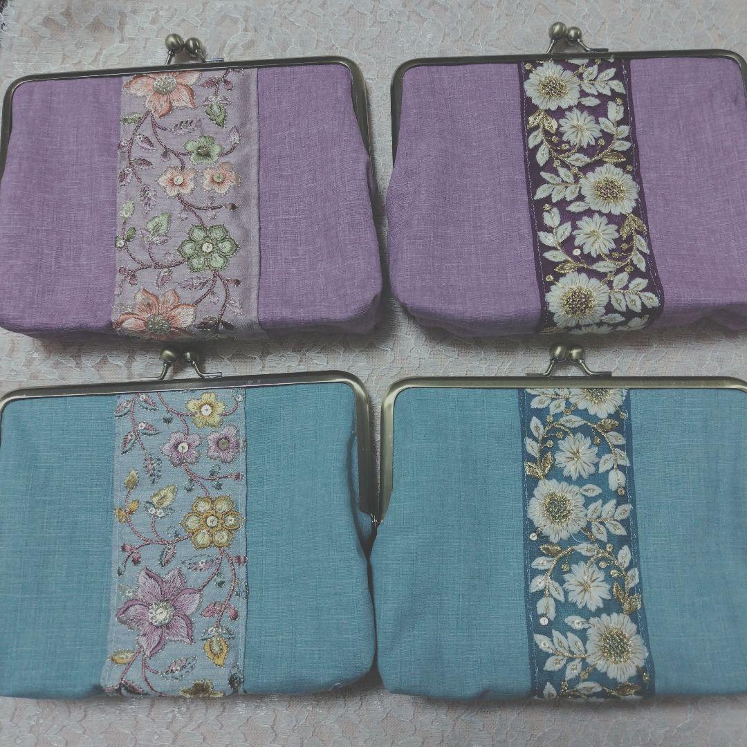 My様オーダーがま口ポーチ4点＆巾着袋 ミニがま口ポーチ リバティプリント/DDintex